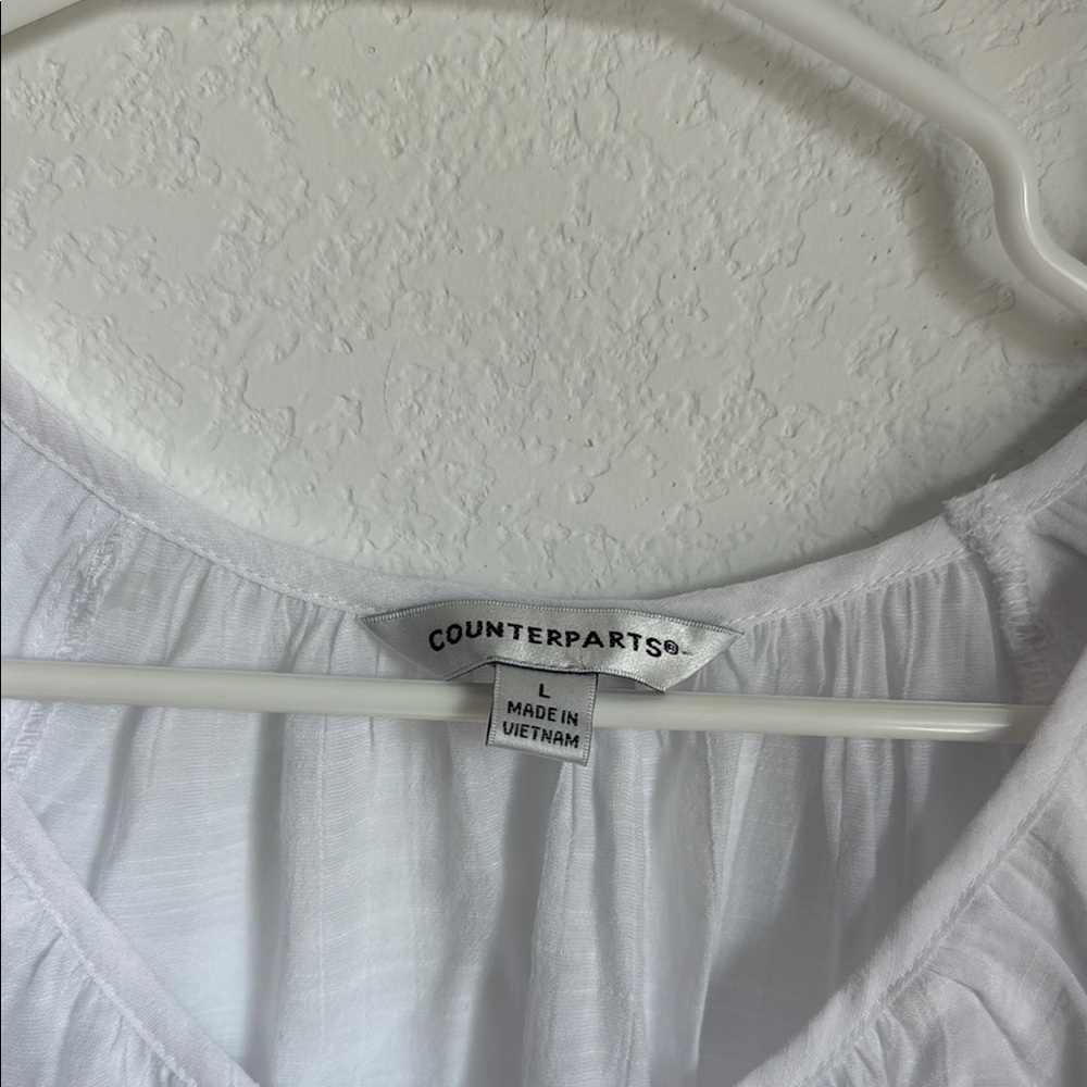 Counterparts Cream Ruffled Cap Sleeve Blouse - Picture 2 of 8
